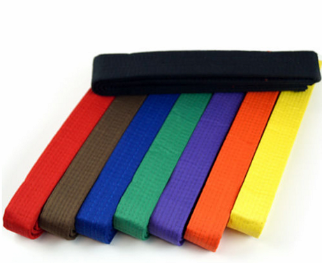 Standard colorful training equipment taekwondo belt